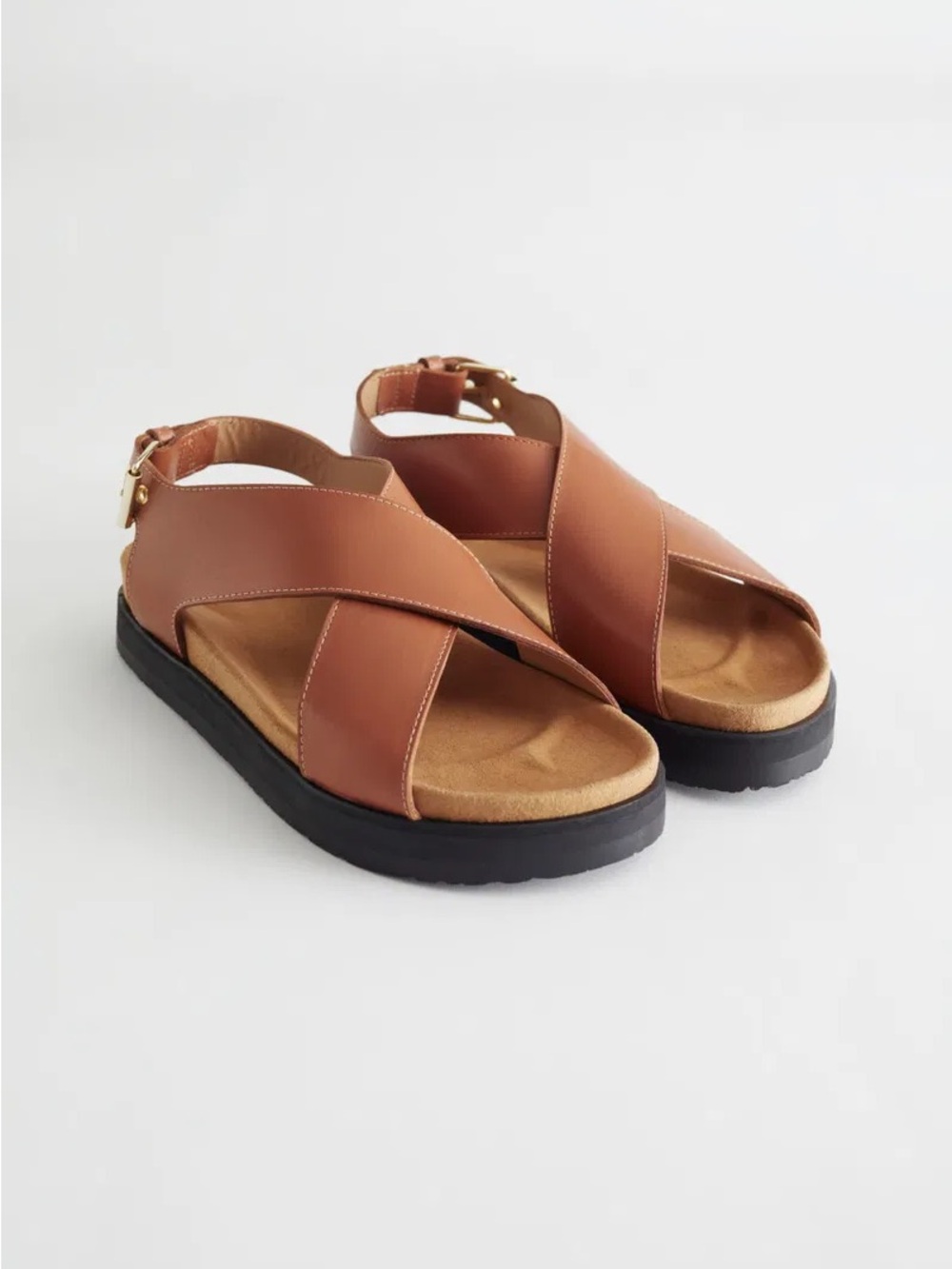 & other stories Women's Tan Crossover Ankle-Strap Sandals